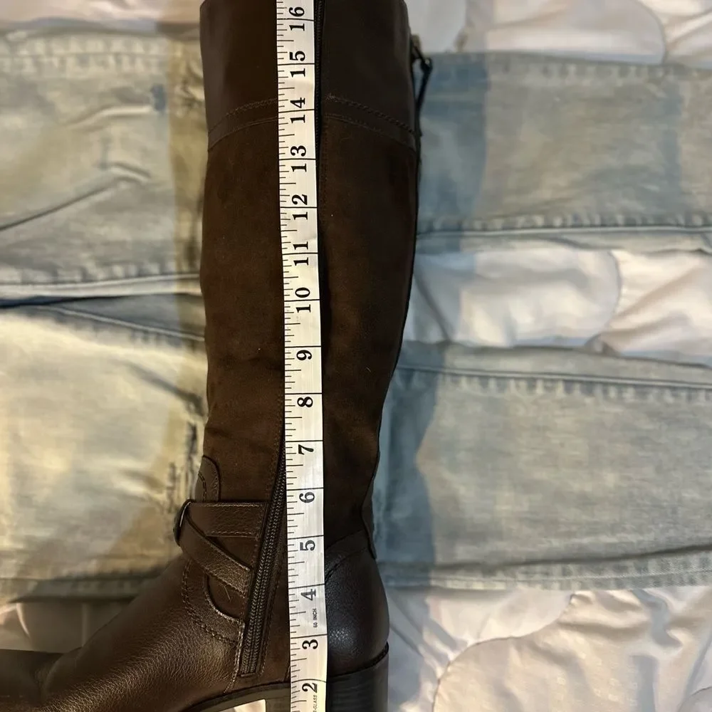 Franco Sarto Leather Knee Boots Size 8 - Picture 11 of 13